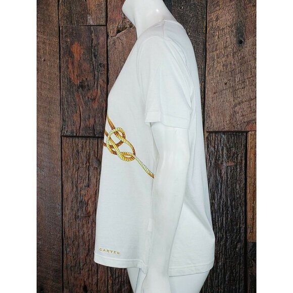 New Carven Paris T-Shirt 50/52 Gold Rope Chain Anchor Nautical - Picture 4 of 6